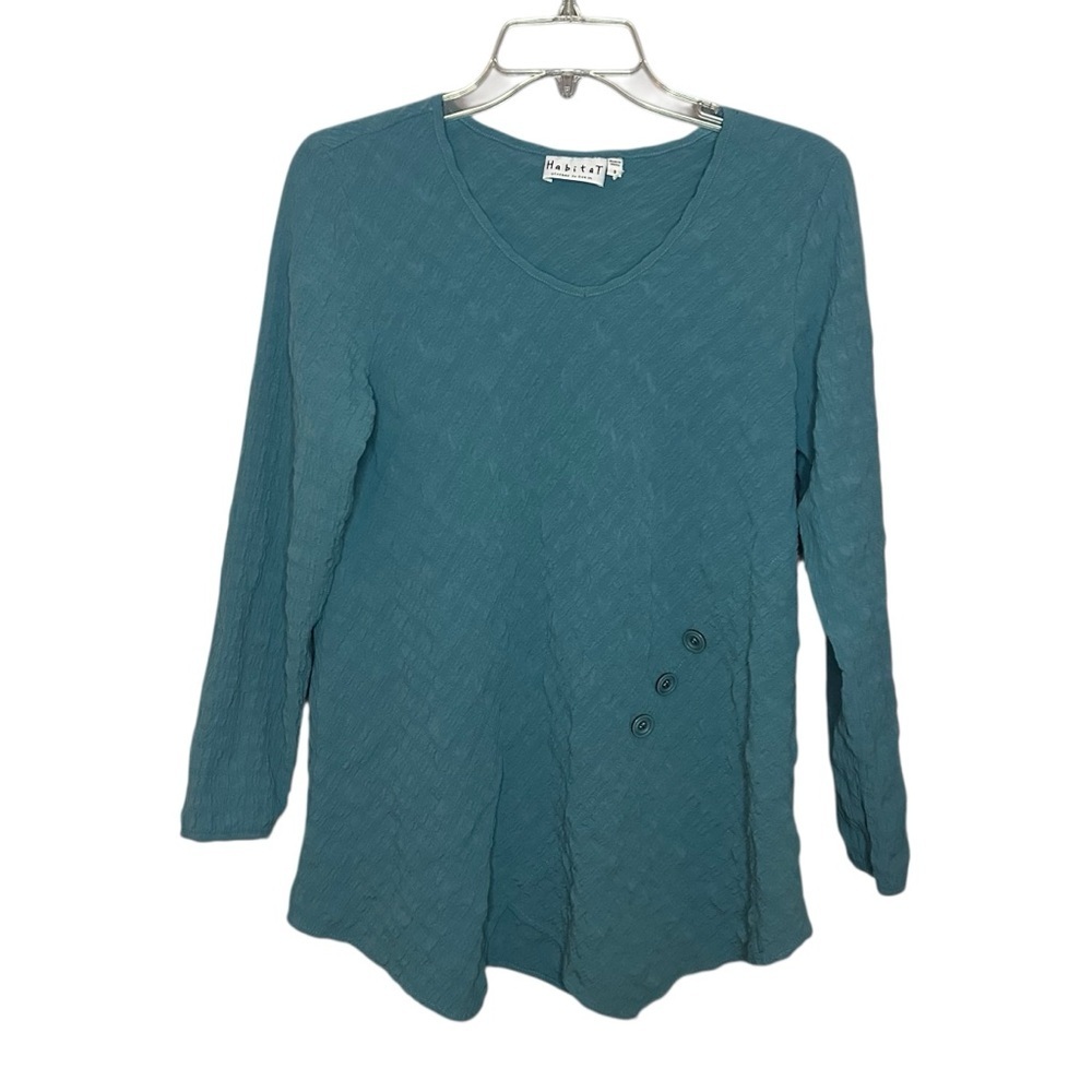 Habitat Teal Textured Long Sleeve Top size small